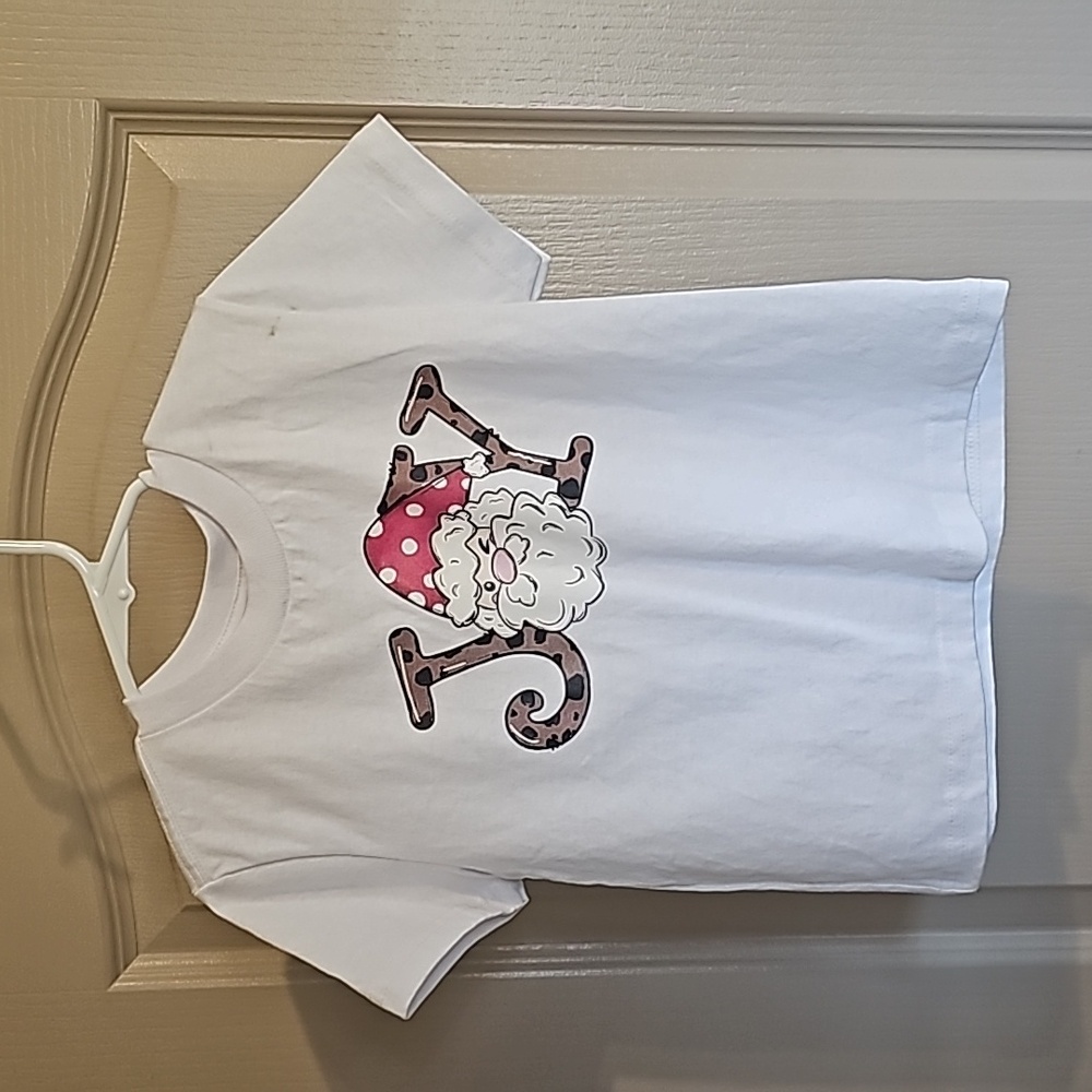 Kids Christmas "JOY" holiday t shirt‎ with Santa